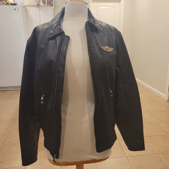 🏍EUC~ HARLEY-DAVIDSON VINTAGE GENUINE LEATHER BOMBER JACKET - Picture 2 of 9
